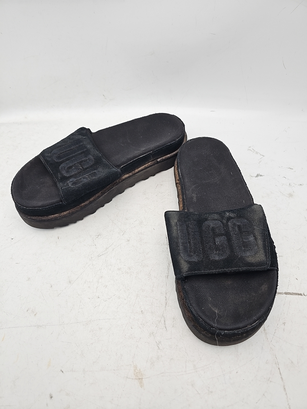 UGG Black Platform Slide Sandals